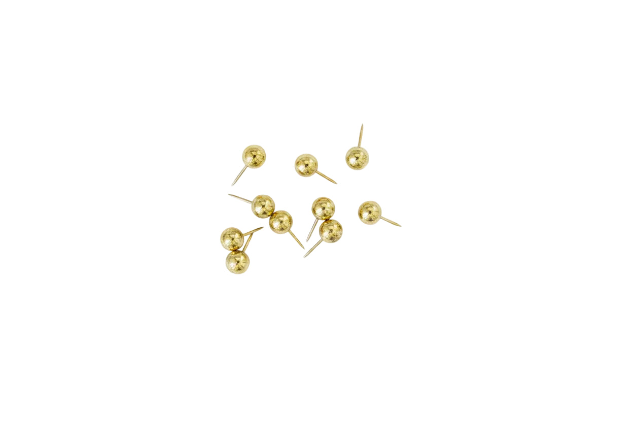 The Sphere Pin Set — Polished Gold Push Pins reference image