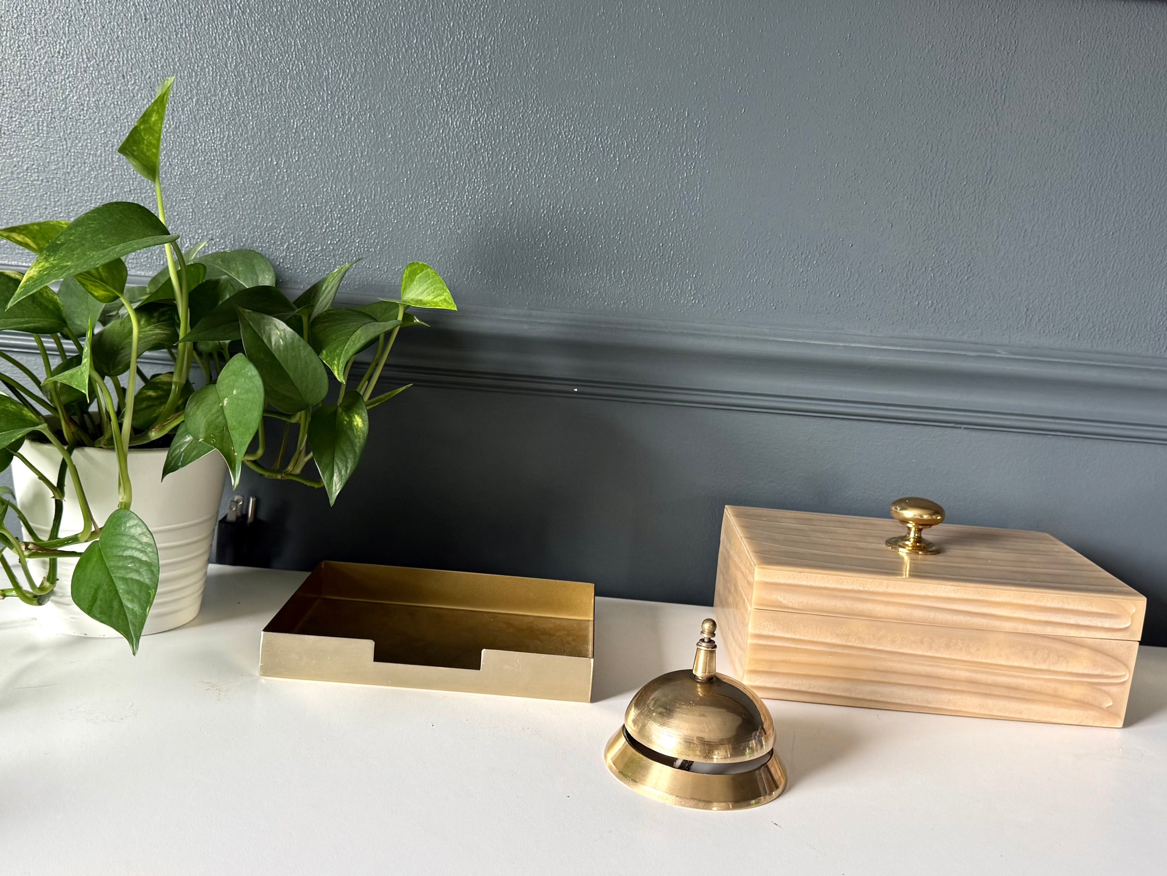 Vintage Style Polished Brass Desk Bell product image