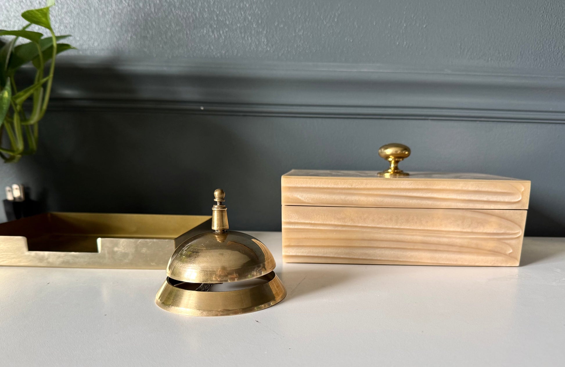 Vintage Style Polished Brass Desk Bell product image