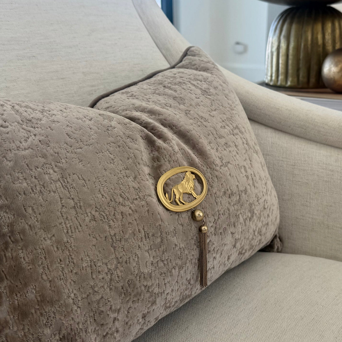 Vintage Regal Lion Brooch styled in Teresa’s home