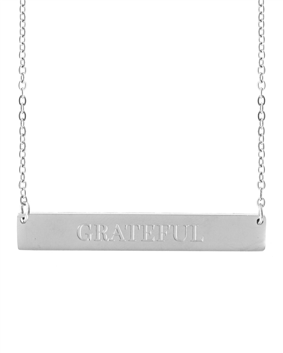 Grateful Bar Necklace | Silver - Teresa Collins Studio