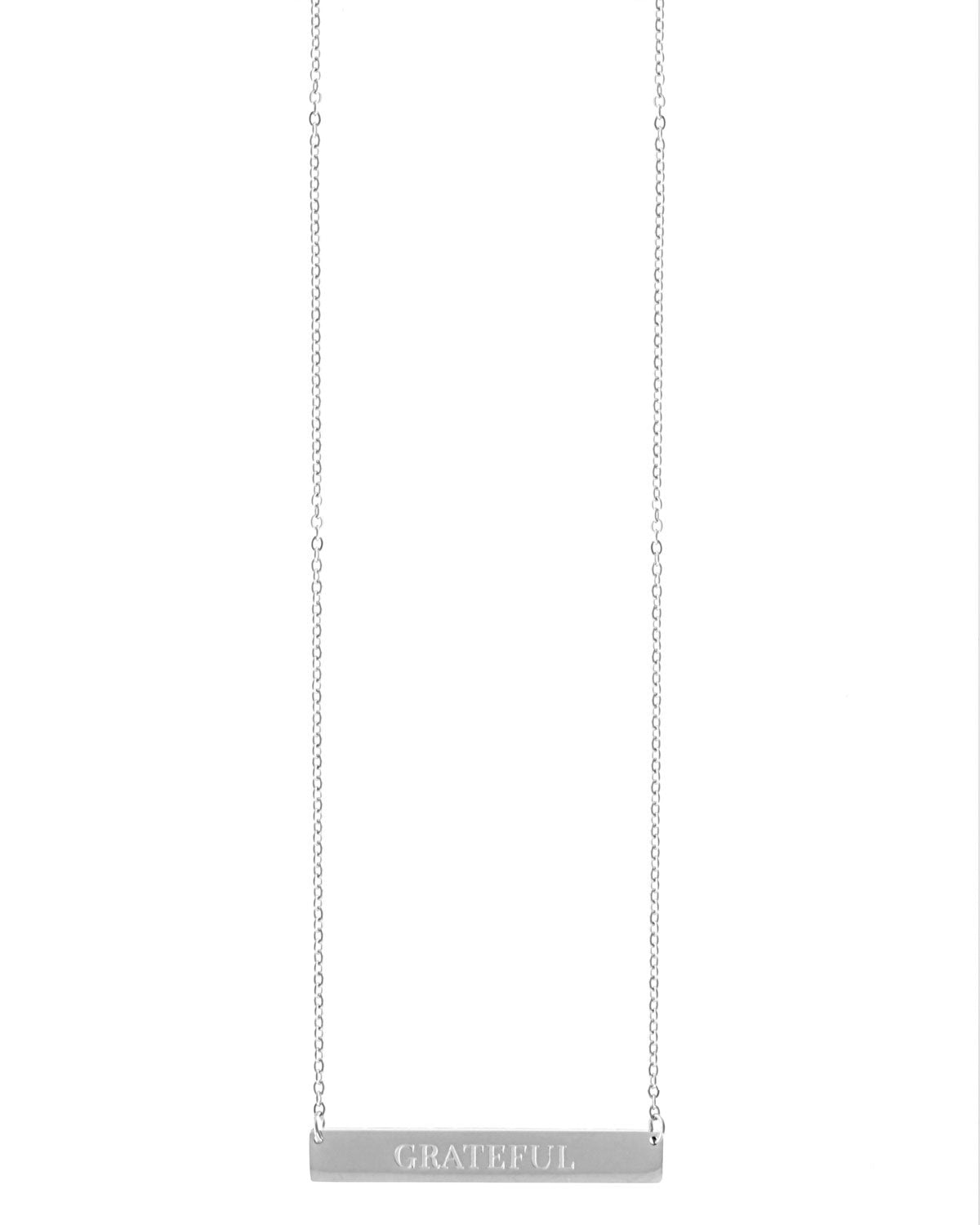 Grateful Bar Necklace | Silver - Teresa Collins Studio